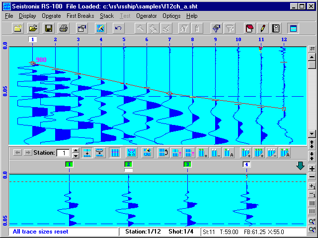 RS-100 System Software screen shot